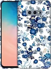 for Samsung Galaxy S10e, Samsung Galaxy S10e Case - Blue Floral Pattern Design Printed Slim & Sleek Cute Plastic Hard Protective Designer Back Phone Case/Cover for Samsung Galaxy S10e