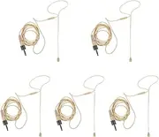 WRITWAA 5pcs Single Ear Hanging Headset Speaker Mic Over Ear Condenser Mic Ideal for Broadcasters Lecturers