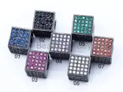 CZ Micro Pave Big Hole Cube Beads, Green/Orange/Fuchsia/Clear/Black CZ Pave