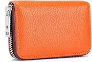 [YOKONICO] Credit Card Holder New Upgrade RFID Blocking Genuine Leather Credit Card Wallet with Zipper Mini Card Wallet Business Case Purse Credit Card Holder for Men & Women