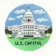 Lauren Bloch US Capitol Ornament Handpainted Needlepoint Canvas