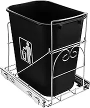 Ormeli Pull Out Trash Can Under Cabinet, Adjustable Garbage SlideOut Shelf for Kitchen, Roll-Out Sliding Rack for Waste Can Under Kitchen Sink/Panty, Trash Can Not Included
