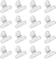 Yueton 24pcs Plastic Bulldog Clips, Utility Paper Clips, Hinge Clips for Home, Office Use (Clear)