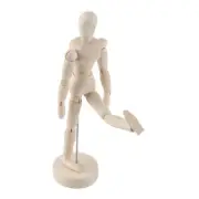 Wooden Manikin Unfinished Jointed Mannequin Poseable with Base Perfect for Home
