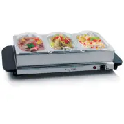 MegaChef Buffet Server & Food Warmer With 3 Removable Sectional Trays , Heat
