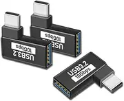 3 Pack | USB-C to USB 3.0 Adapter | 90 Degree Right Angle | USB-C Male to USB 3.0 Female OTG Adapter | Compatible with MacBook Air Pro, Laptop, Samsung Galaxy, iPhone 15 16 Pro Max, iPad Mini