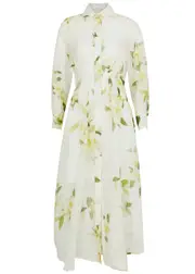 Zimmermann Harmony Floral-print Organza Midi Dress - Cream - 2 (UK 12 / M) 2 (UK 12 / M)