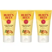 Burt's Bees Deep Cleansing Pore Scrub with Peach and Willow Bark, 4oz (3 Pack)