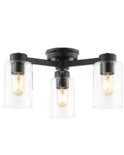 JONATHAN Y Orville 17in 3-Light Cylinder LED Semi Flush Mount