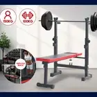 ADKING Adjustable Fitness Bench for Home Gym, Bench Press & Squat Rack Combo