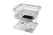 Grillz Camping Fire Pit Bbq Portable Folding Stainless Steel Stove Outdoor Pits Fire Pits