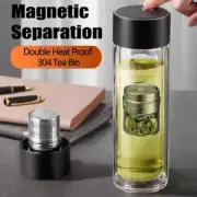 Double Wall Glass Water Bottle with Magnetic Infuser Water Separation Tea Bottle