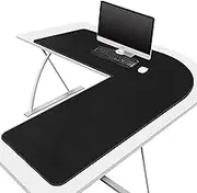 CENNBIE Reversible L Shaped Desk Mat,‎‎39.3x47.2x13 inches Corner Leather Desk Pad,l Shaped Desk Gaming mat,Waterproof l Shaped Leather Mouse pad,Home Office Accessories Corner Desk Mat(Black)