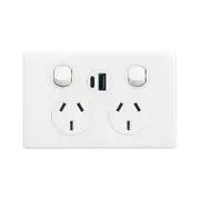 Legrand Excel Life Double Powerpoint with USB A+C White