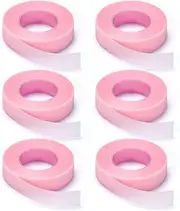 JASSINS 6 Rolls Eyelash Tape, Adhesive Fabric Eyelash Tapes, Adhesive Breathable Micropore Fabric Tape for Eyelash Extension Supply,9 m/10 Yard Each Roll (P.E-Pink)