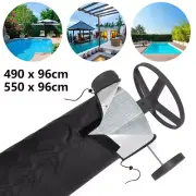 16/18Ft Solar Swimming Pool Cover Waterproof Anti-UV Solar Reel Cover Outdoor K