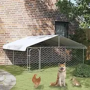 Outdoor Dog Kennel with Roof Large Pet Shelter 300x300x150 cm Backyard Enclosure