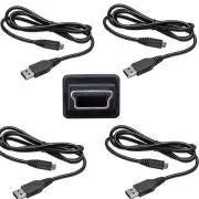 Lot 5 X USB Charger Data Cable for Sony PS3 Controller Black