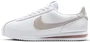 [Nike] W Cortez Flat for Women, White/Platinum Violet-Smokey Mauve-Black, 10 US