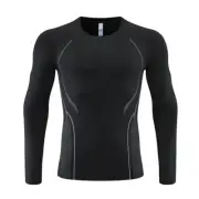 Men Compression Fitness Shirt Elastic Quick Dry Sports Yoga Long Sleeve T Shirt