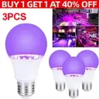 3PCS Blacklight Ultraviolet Lamp UV Light Bulbs Purple Black Light Bulb Disco