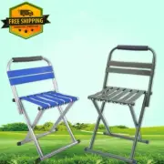 Portable Folding Camping Chair with Backrest - Lightweight Outdoor Stool