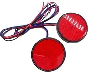 1 Pair Red 24 SMD Led Round Motorcycle Tail Light Universal Mini Motorbike Reflector Turn Signal Brake Stop Lamp