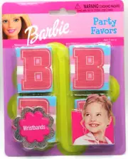 Tara Toys Mattel 2003 Barbie Party City Mini Tea Party Favor 4 Wristbands NIP