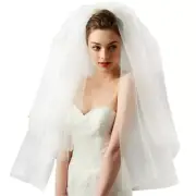 Tulle Wedding Dress Veils Mesh White Multi Layer Bridal Comb Br