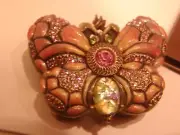 Jay Strongwater Butterfly trinket box bejewelled with Swarovski Crystals Marked