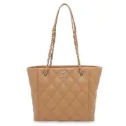 Chanel Chain Tote Bag Matelasse Coco Mark Caviar Skin As3818