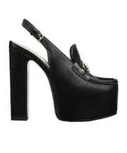 Gucci Horsebit Platform Loafer Slingbacks 40 black