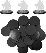 Evemodel 60mm 30pcs Round ABS Plastic Model Bases for Wargame Tabletop Military Simulation Scene