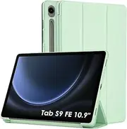 Bighan Case Compatible with Samsung Galaxy Tab S9 FE 10.9 Inch, Slim Smart Folio Trifold Stand with Auto/Sleep Tablet Case, Green