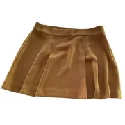 Boden Skirt Pleated Crepe Mini Skirt Sz 14 Side Zipper Teddy Bear Preppy NEW