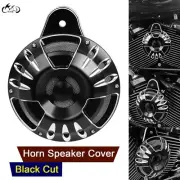 Motorcycle 110dB CNC Horn Speaker Cover Black For Harley Big Twin Cam Touring