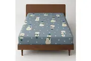 King Luxury 100% Cotton Flannelette Fitted Bed Sheet Flannel - Snowman