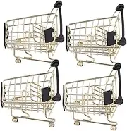 STOBAZA 4pcs Shopping Cart Trolley Desk Shopping Cart Ornaments Cosmetics Sponge Holder