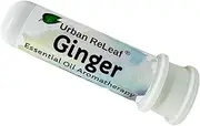 Urban ReLeaf Ginger Essential Oil Aromatherapy Nasal Inhaler — Pure Undiluted Spice Oil, Easy Open Snap Top. Made in USA. Alcohol-Free. No Mess. Pocket Size.
