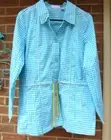QVC D & CO DENIM & CO GINGHAM DRAWSTRING SHIRT TOP NWT SIZE SMALL S