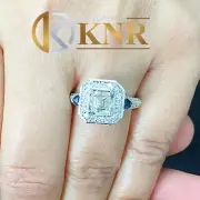IGI Certified 14k White Gold Asscher Diamond Engagement Ring Halo Prong 2.00ct