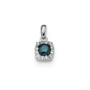 14k White Gold Blue/White Real Diamond Pendant
