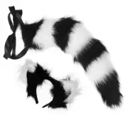 1 Set Prop Headband Cosplay Dress Up Plush Tail Costume Prop for Performance