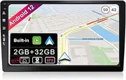 JOYX Android 12 Double Din Car Stereo Head Unit Universal Radio - Free Backup Camera - 【2G+32G】- 10.1 Inch - Support Bluetooth DAB WiFi 4G Steering Wheel 1080P Video MirrorLink Carplay Android Auto