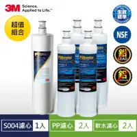 在飛比找momo購物網優惠-【3M】S004淨水器濾心+PP濾心2入+樹脂濾心2入(3U