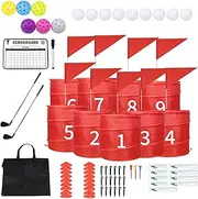 9 Holes Backyard Golf Outdoor Game - Outdoor Yard Game for Golf Practice, Golf Chipping Game for Adults and Family,Lawn, Beach, Camping, Park