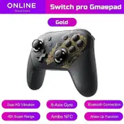 For Switch Pro Controller With NFC and Wake Function Wireless Joystick 6-Axis Gyro Handle HD Vibration Bluetooth Gamepad Gold