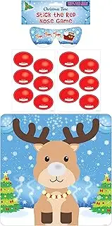 HENBRANDT Stick the Red Nose on the Reindeer 14pcs Christmas Party Game Rudolph Xmas Family Festive Games Christmas Stocking Filler Party Fillers