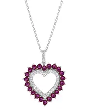 Silver Lab-Grown Diamond & Gemstone Pendant