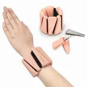 Adjustable Women Men Button Wrist Bangles for Workout Resistance Weights for Exercises, Walking, Dance, Jogging, Yoga, 1 LB Each, 2 Per Set pink
